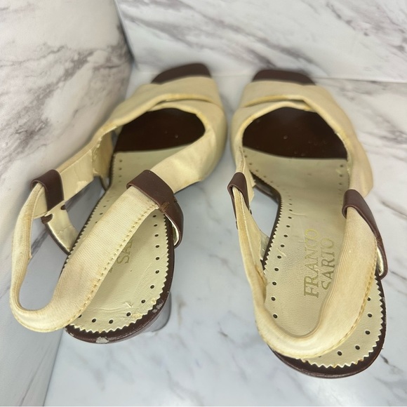 Franco Sarto Slingback Heels - Beige & Brown - Size 8M - Picture 7 of 15